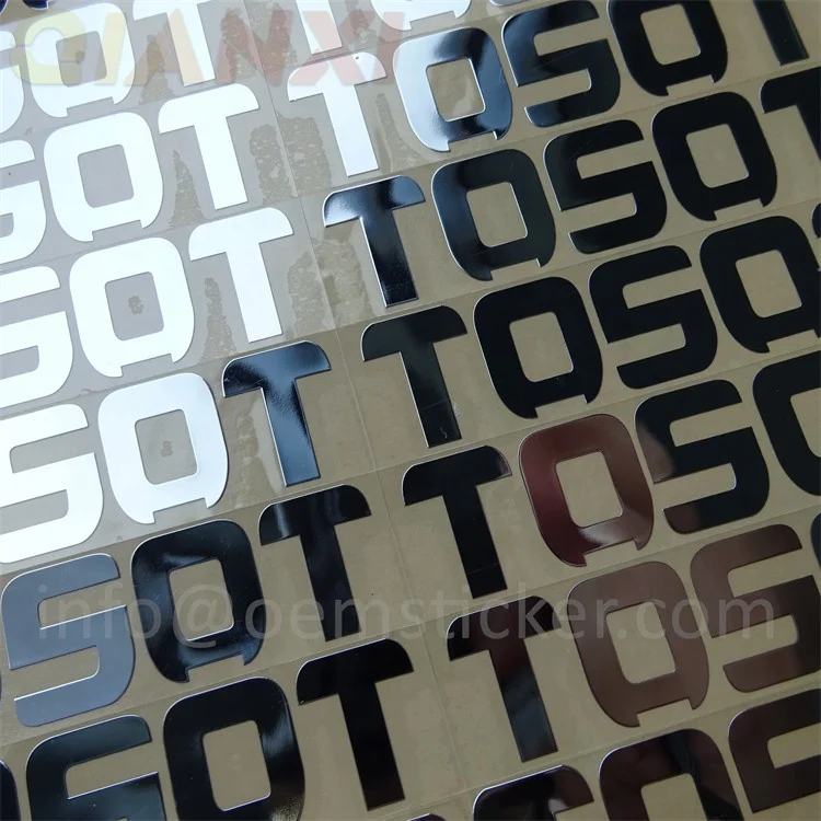 Custom metal transfer electroplating labels perfume Electroform nickel chrome  plating logo stickers