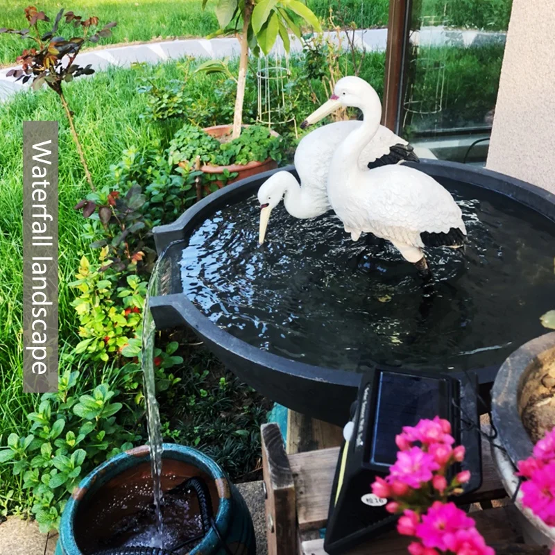 Resin Water Bowl Fountain and Waterfall Landscape Garden Pond Waterfall Outdoor Feng Shui Waterfall