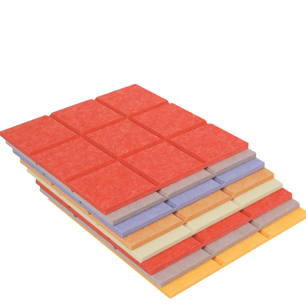 Customized Thickness High Density Grooved Panel Sound Absorption Polyester Fiber Acoustic Panel