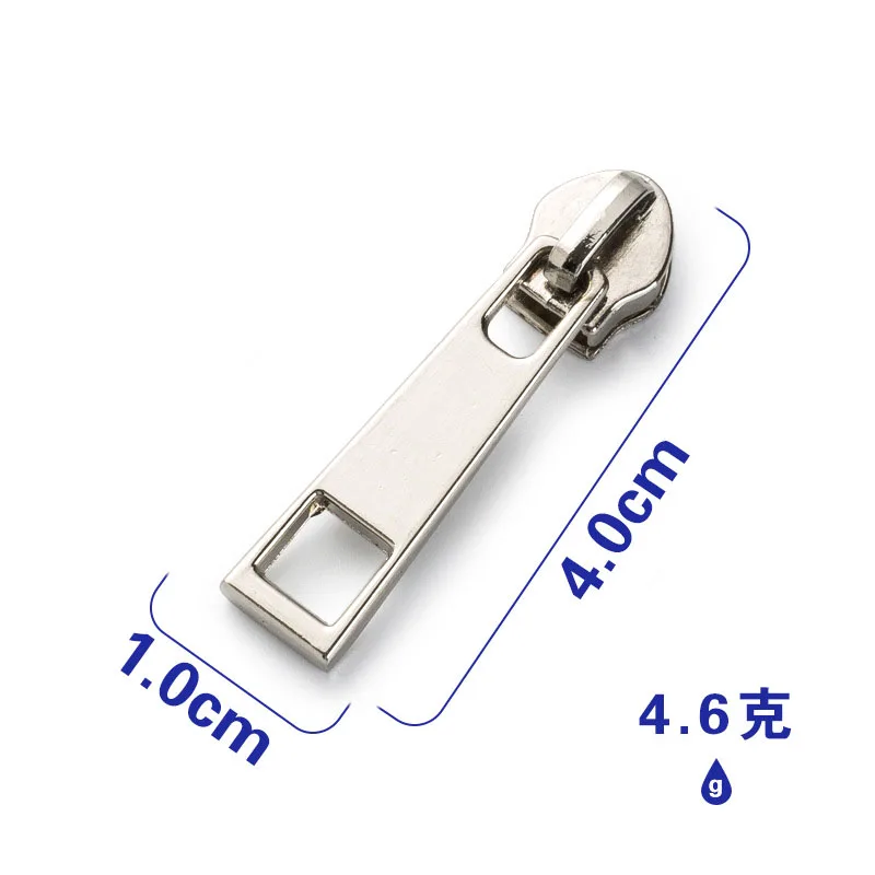 OEM ODM Custom Logo Color Metal Zipper Slider #5 Nylon Zipper Heads For Handbag Cloth