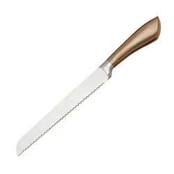 Economic Stainless Steel Kitchen Knives Golden Coating Bread Cutting Knife