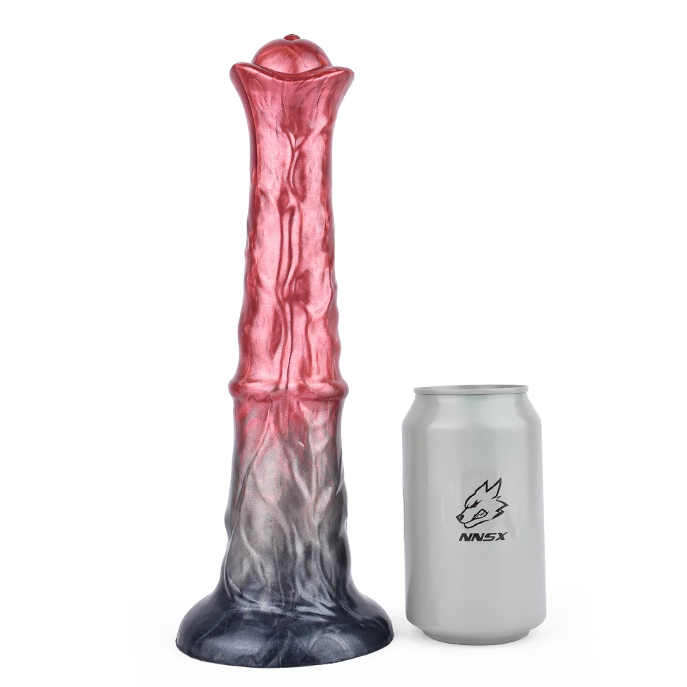 NNSX new product animal horse dildo anal plug sex toys gold knight color liquid silicone penis for woman