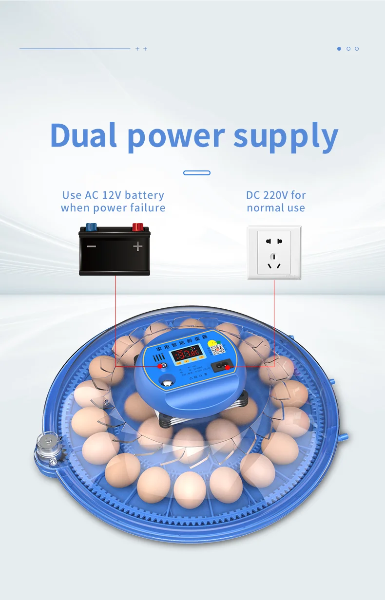 Dual power 60 chicken eggs incubators automatic hatching machine