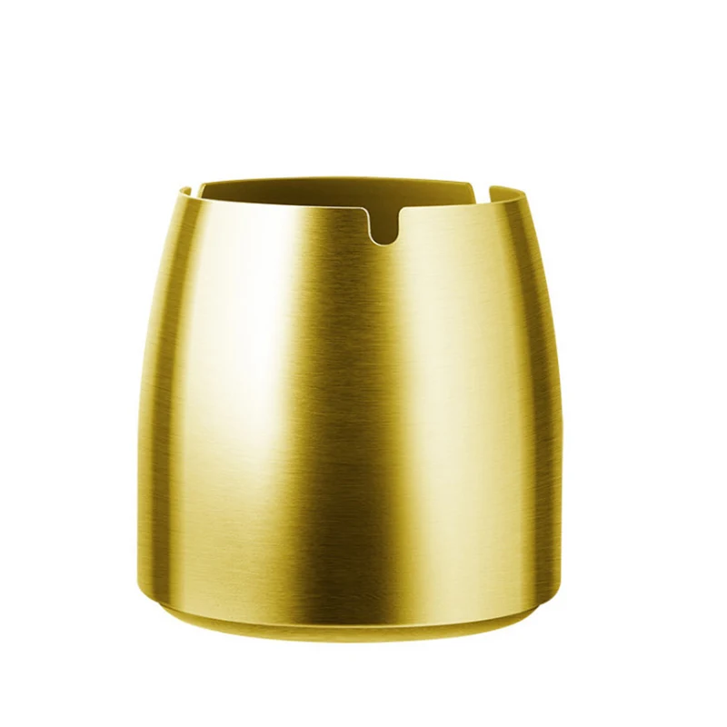 Hot sell 2021 factory Stainless steel ashtray Black gold silver luxury ash tray custom logo ash tray