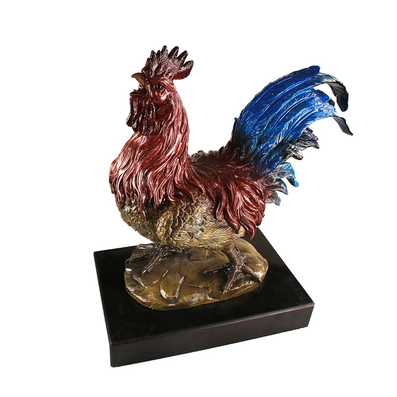 Pure Brass 12 Zodiac Animals Rooster Statue Animal Figurine Ornament cock Chicken Statues