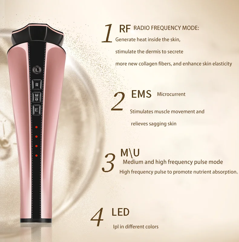 Home RF EMS MU Pulse LED Treatment Facial Beauty Equipment Anti Aging Eye Bags Device For Skin Whitening And Wrinkle Removal