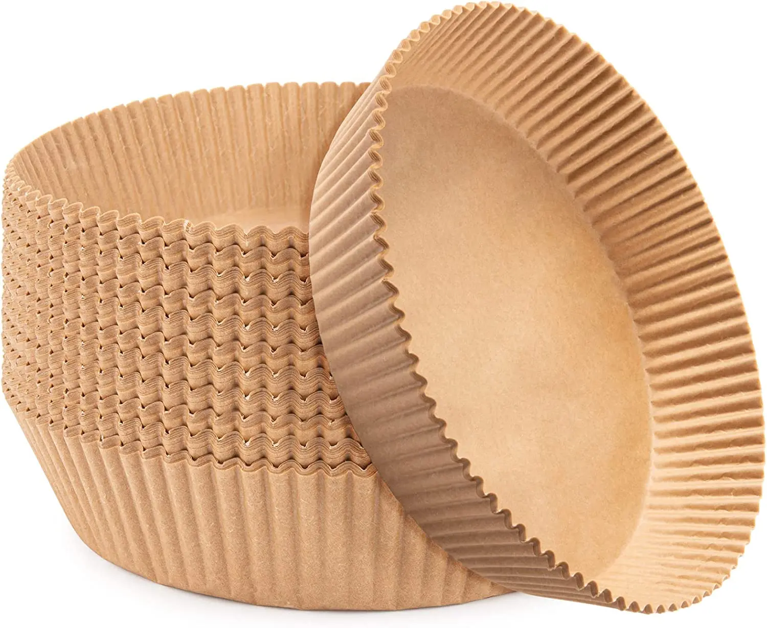 Unperforated Brown Silicone Coated Round Air Fryer Disposable Parchment Paper Liner For Baking Cooking