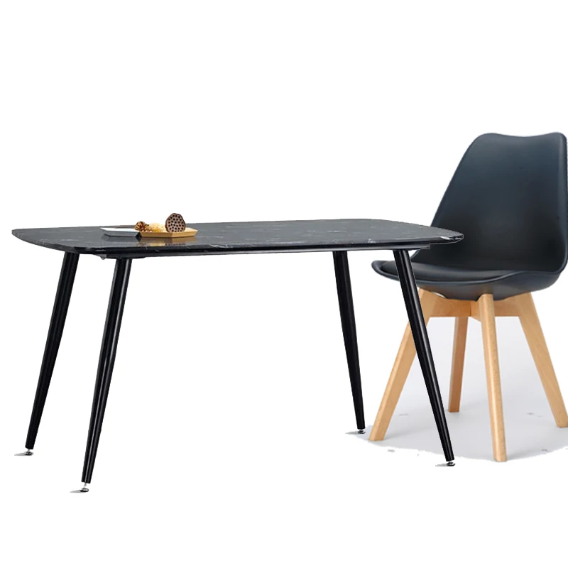 Оптовая продажа, мебель для комнаты, обеденный стол из черного мрамора, обеденный стол из МДФ с металлическими ножками, современная мебель для дома, гостиной, гостиницы