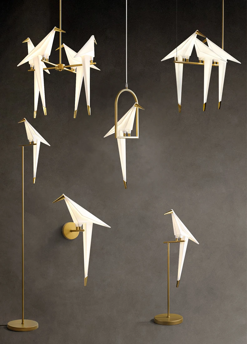 IP20 iron led indoor decorative design wall mounted reading lamps nordic led origami single bird shape wall lamp decorative