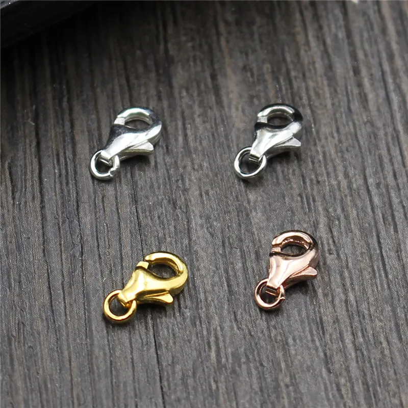 WHOLE SALE BULK PRICE .100% Real 925 Sterling Silver 8 MM-11 mm Lobster Clasp Jewelry Findings Connector Components for DIY