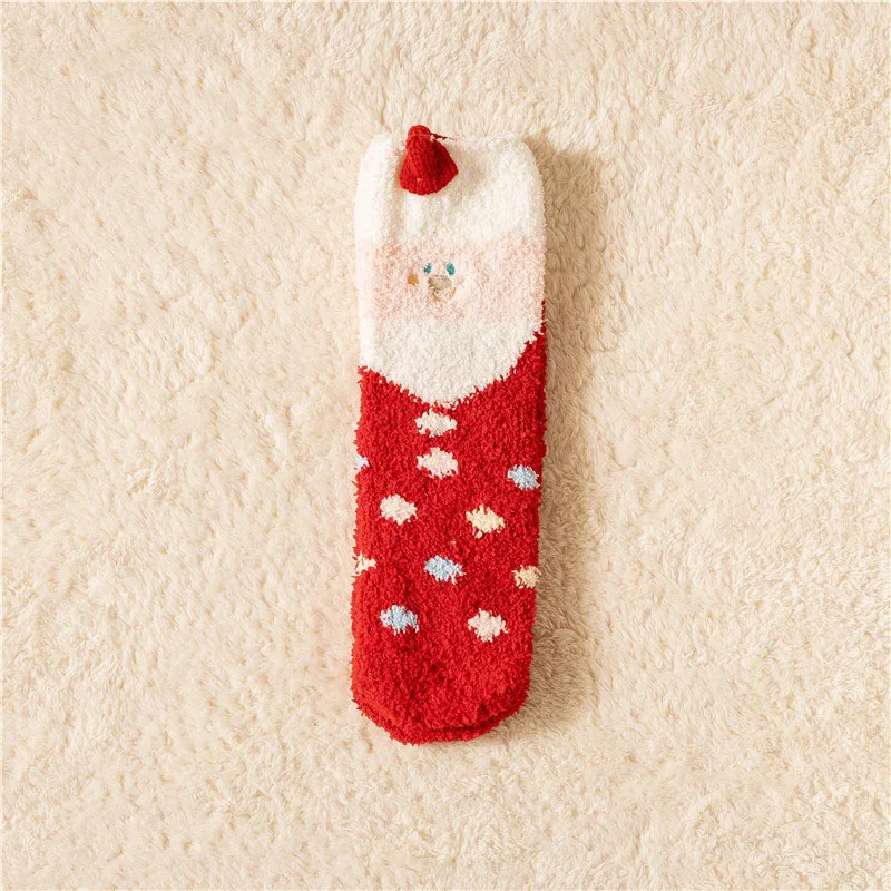 Wholesale Women Winter Plush Warm Comfortable Soft Coral Velvet Christmas Fuzzy Socks