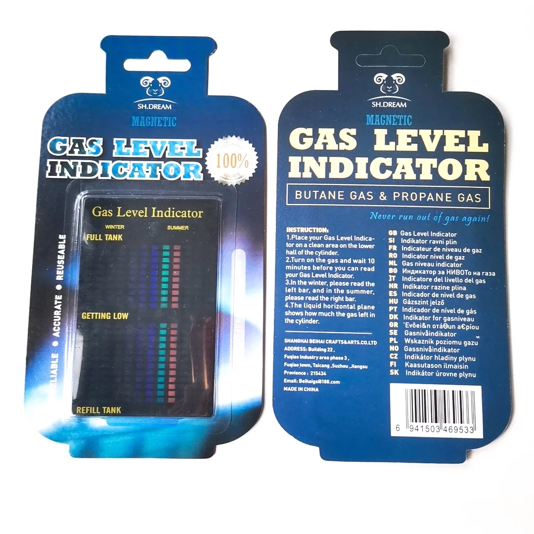 Ultrathin Rectangle Tester Gas Level Indicator Magnetic Household Scale Thermometer with 50pcs Stock MOQ
