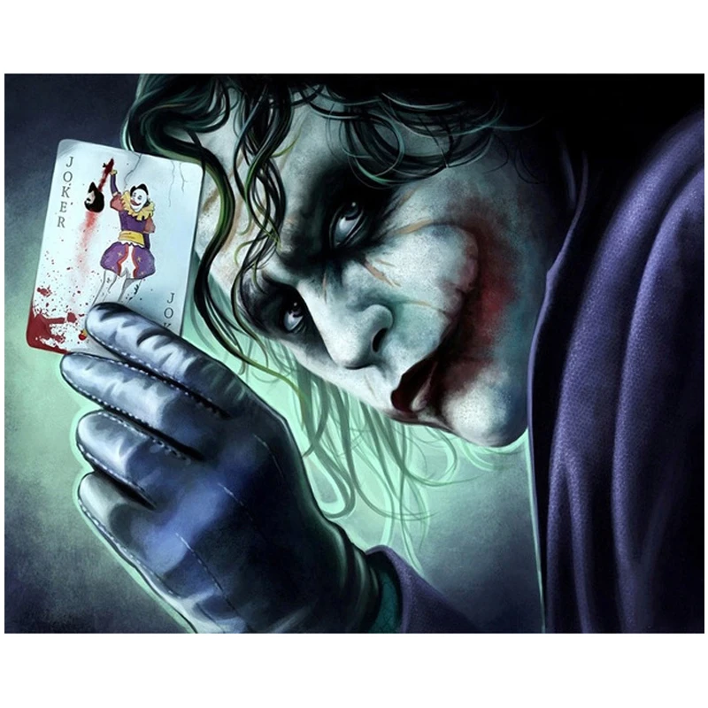 2022 wholesale digital wall art custom photo diy paintings by numbers joker for living room decoration