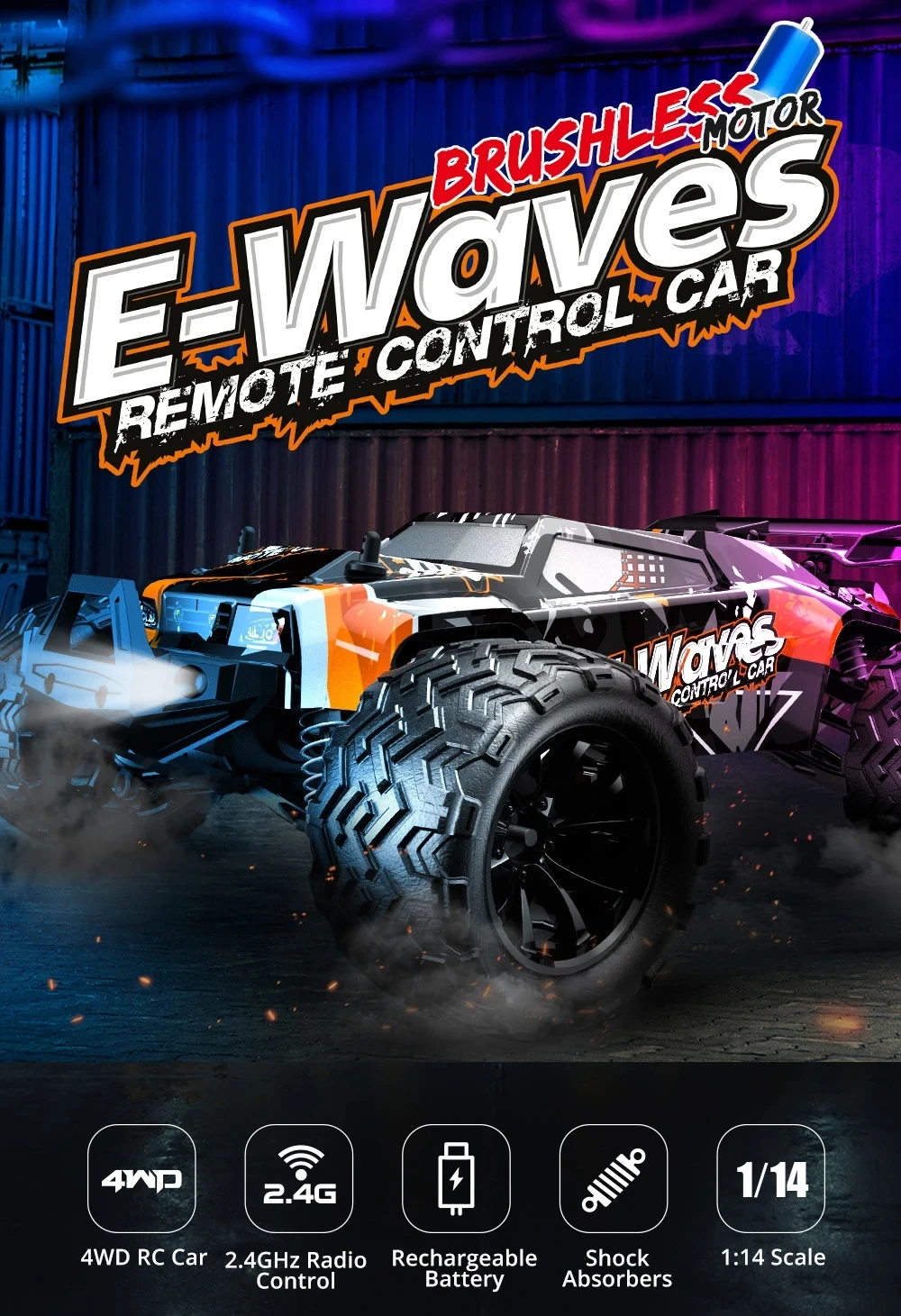 1:14 Full Scale High Speed Remote control Toy Cars Monster Truck 4WD Off-Road Climbing Racing RC Car with Rado control