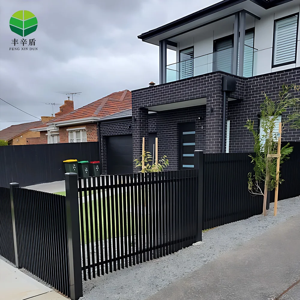 Modern designer high secure privacy black aluminum alloy garden slat fencing for houses