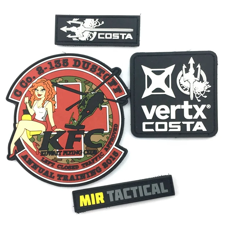 Wholesale Rubber Flag Badge Patch with Hook and Loop Fastener Tactical Moral Patch