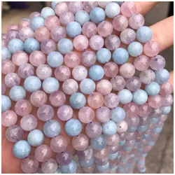 Natural Morganite Beads Strands Round Smooth Loose Beads Crystal Energy Stone for Jewelry Making