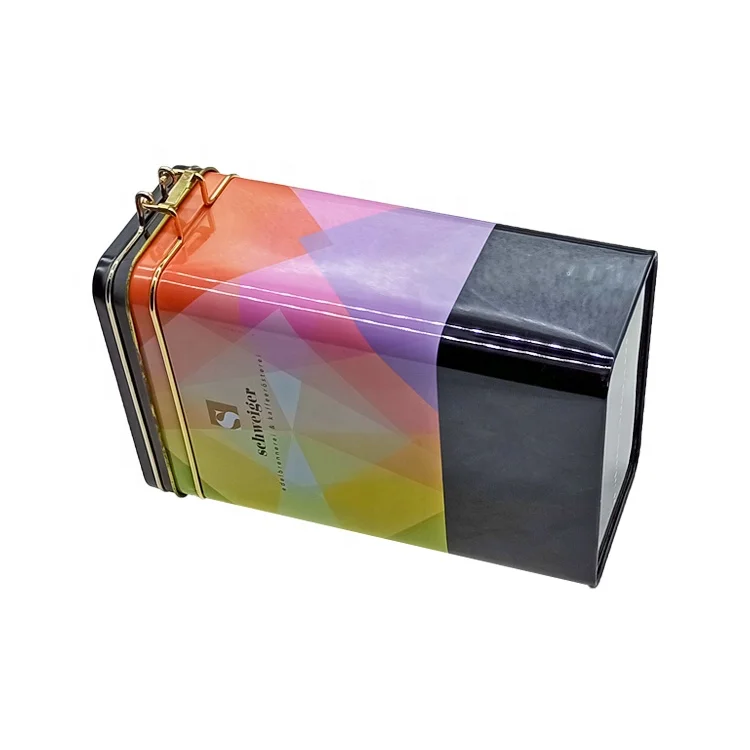 rectangular shape  airtight  metal tin  can food  packing box