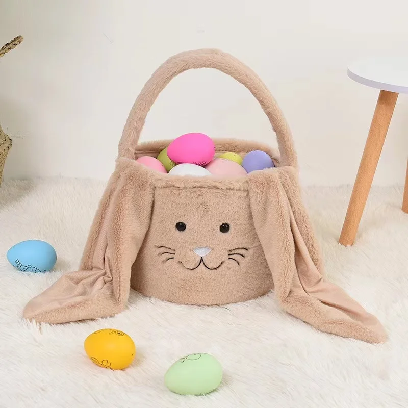 Newest Plush Tote Bag Long-eared Treat Easter Basket Easter Gift Bunny Baby Gift Easter Basket