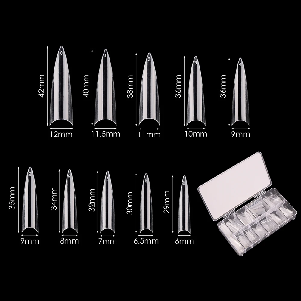 2022 Wholesale 600pcs Long Square Full Cover Nails Tips Coffin Shaped for Nail Painting Manicure False Nails Finger