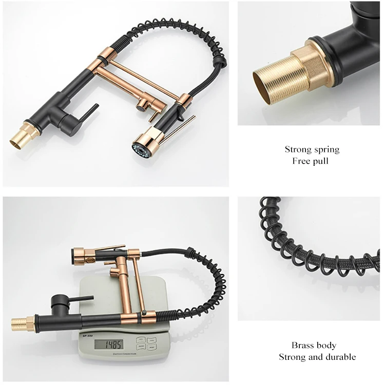 Hot Sell Deck Mounted Flexible Kitchen Faucets Pull Out Mixer Tap Hot Cold Kitchen Faucet with Spray Mixers Taps