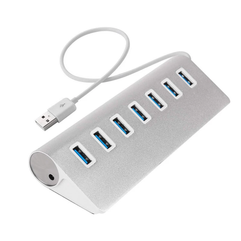 Professional USB 3.0 HUB 7 Port Aluminum Powered Network Power Adapter Multi USB Splitter For Port Desktop Adapter
