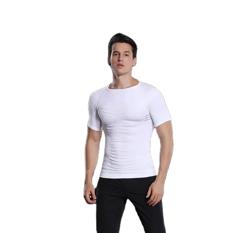 
Wholesale white breathable sport gym running clothes quick dry seamless men sports t-shirt 