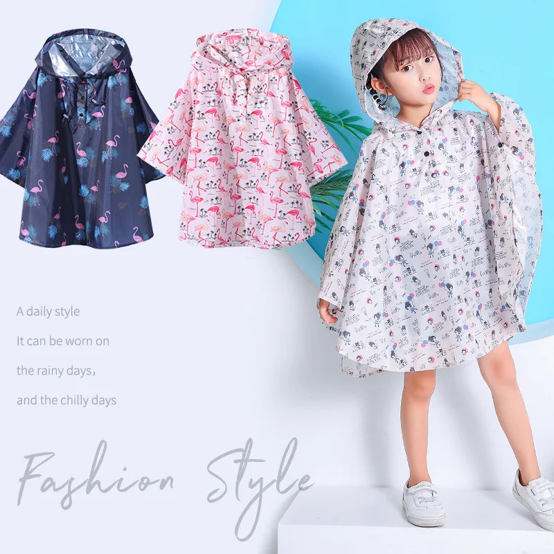 Hot sell lightweight durable polyester waterproof kids cute yellow raincoats and ponchos for juniors