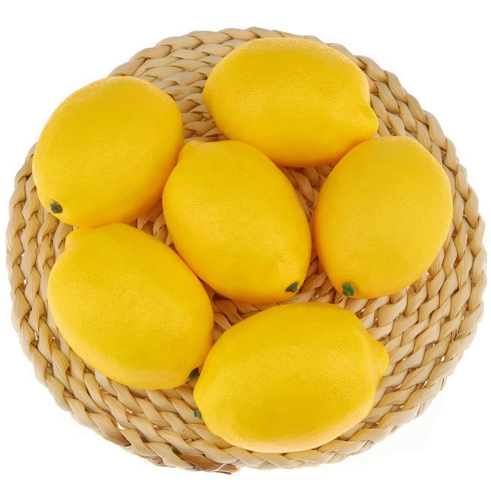 
No Minimum Fake Yellow Large Lemon Decoration Fruit Artificial Realistic Limes for Home Photo Props 