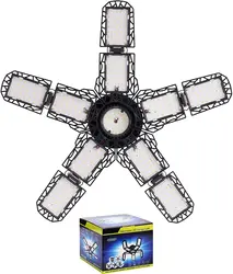 lumiere de garage ler 8000lumen,shop light 8 feet led fixture,5 panel deformable ufo led garage light 6500 lm 4 adjustable