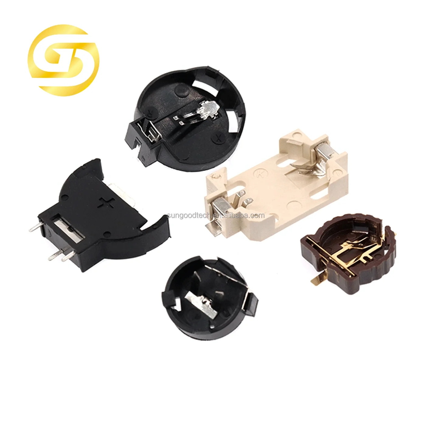 CR2032 Battery Holder PCB Mount Button Cell Battery Slot Plastic Case 3V