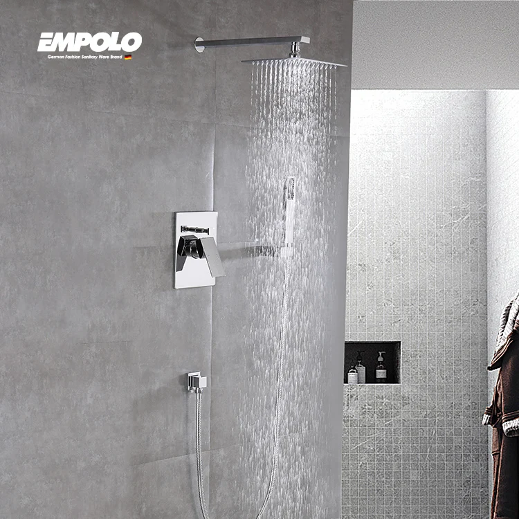 High quality shower fixtures solid brass concealed douche encastrable au plafond bathroom shower faucet set mixer tap
