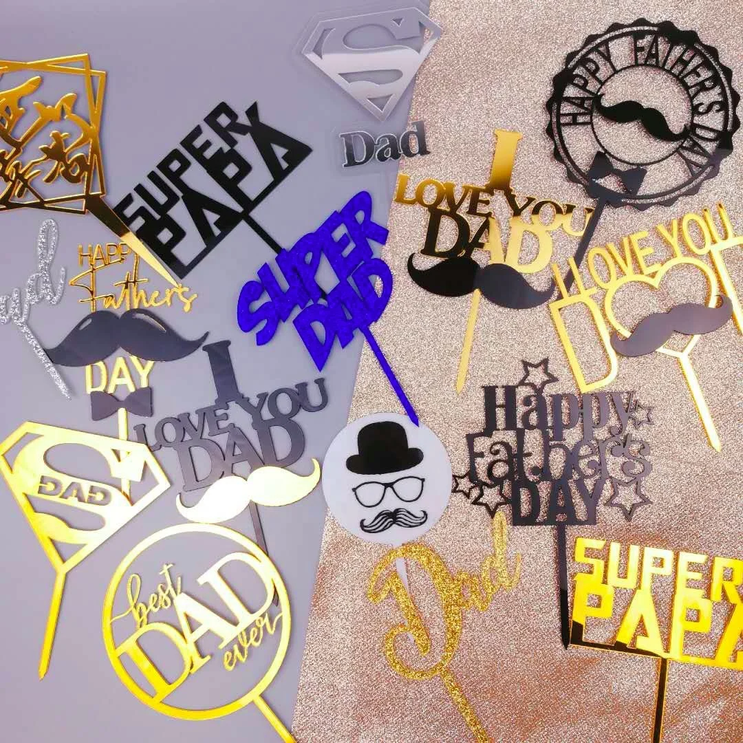 Birthday cake topper acrylic cake topper for dad fathers day cake topper