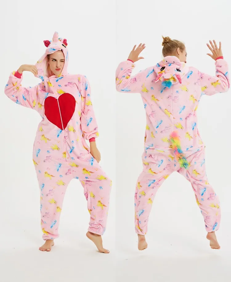 Wholesale Christmas Pajamas Sets Warm Winter Cute Pyjamas Animal Flannel Female Sleepwear Men Home Clothes