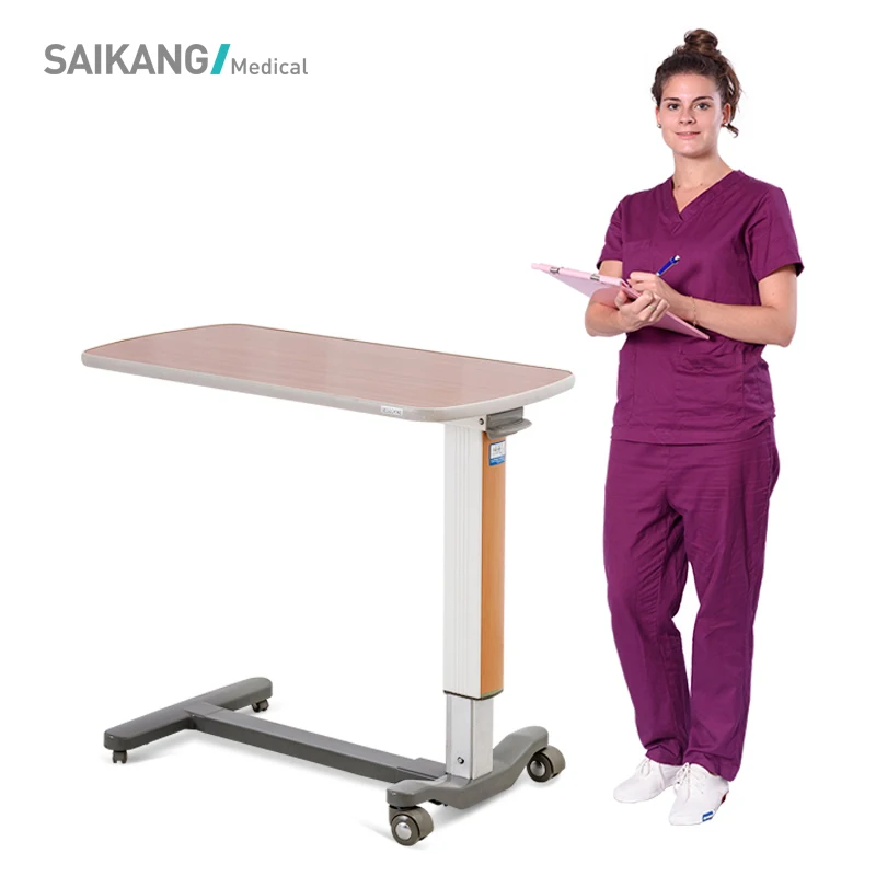 SKH046 Over Bed Table With Plastic Top Surface
