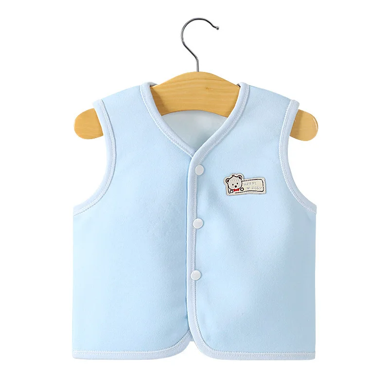 
Factory Made Spring Autumn Downy Vest Male and Female Baby Buckle Vest Inexpensive 