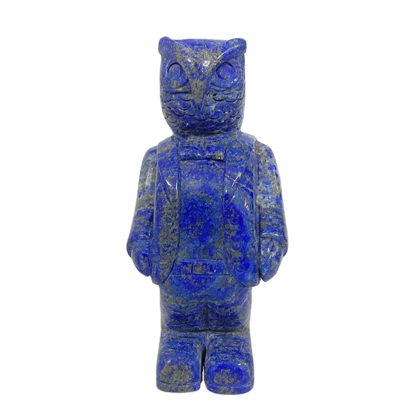 
Fashion Hot Sale Popular High Quality Beautiful Natural Carving Crafts Lapis Lazuli Owl Men As Gifts LSY 