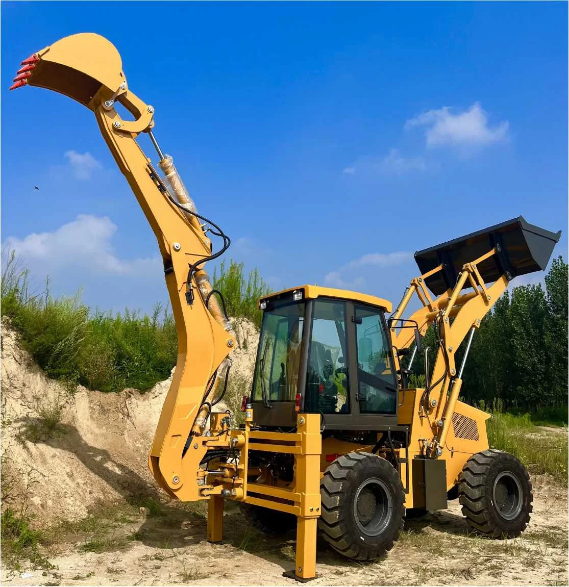 Cheap New Multi Function Backhoe Loader Retroexcavadora  Household Farms Wheel Excavator Used backhoe excavator loader