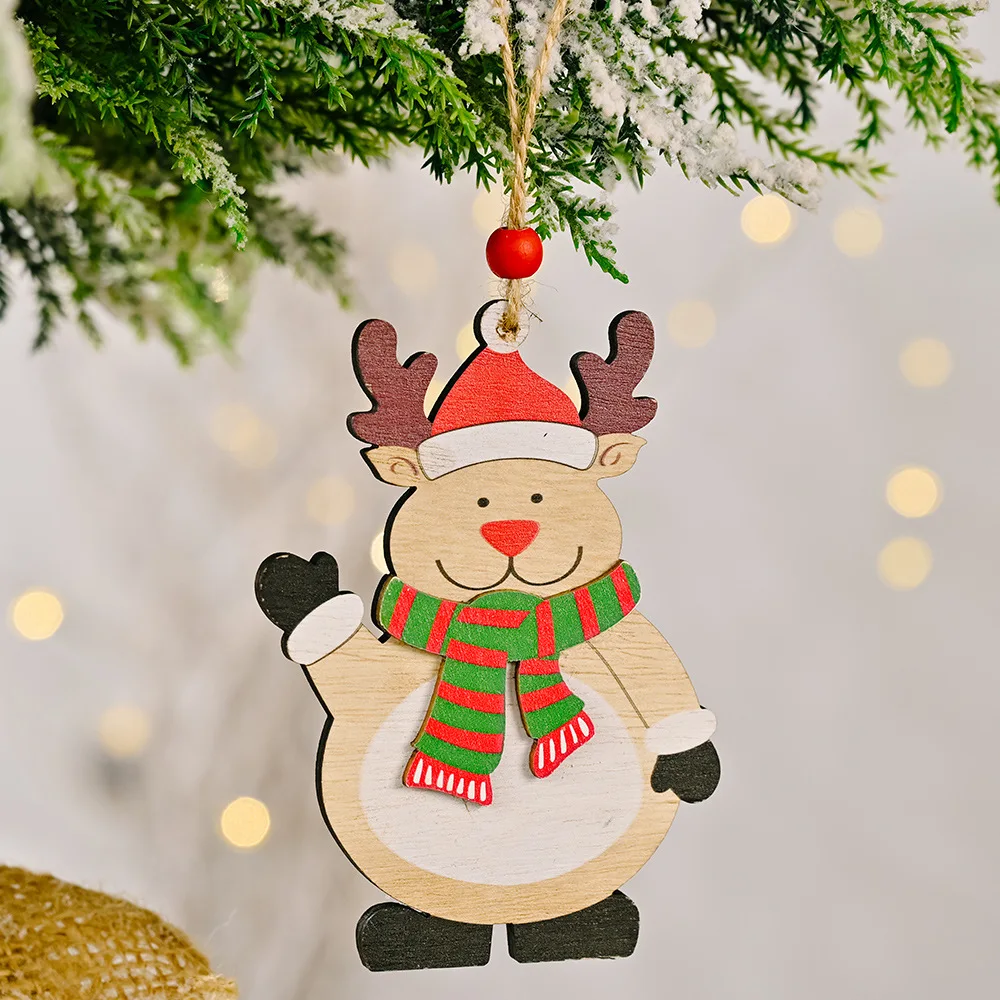Wooden Christmas Pendant Decoration Festival Wooden Ornament