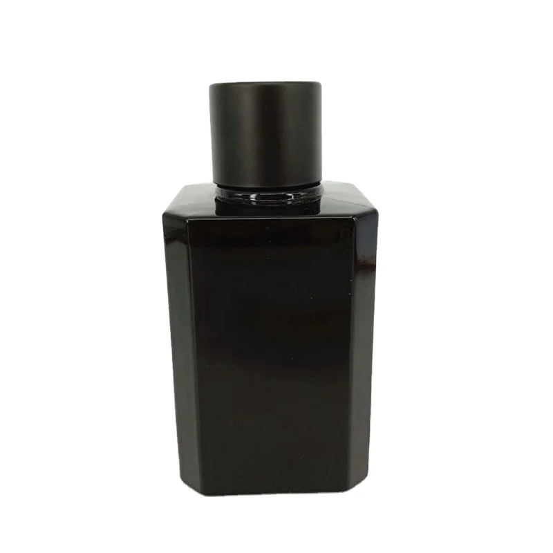 Hotsale 100ml perfume bottle matte black perfume brands glass bottle with matte black cap  manufacturing company i