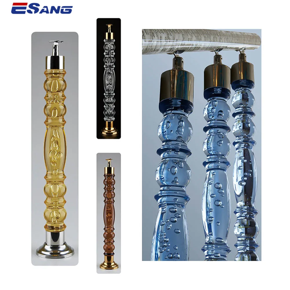 ESANG Indoor Stair Decorate Round Crystal Stair Handrail Acrylic Railing Posts