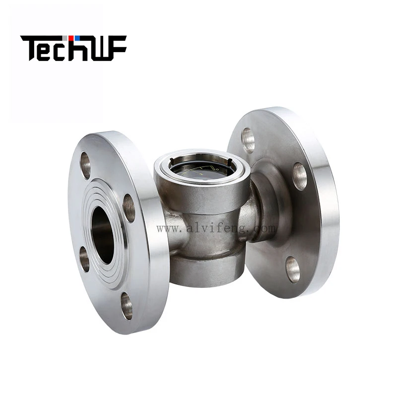 High Temperature Customization Flange Visual Glass Flow Detector Fuel Flow Indicator with Flapper