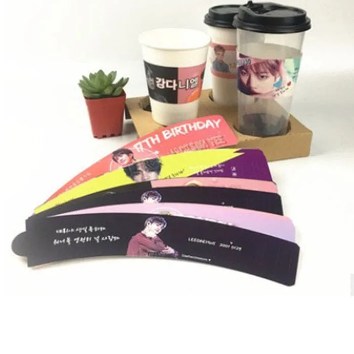Custom printing kpop cupsleeve custom paper cupsleeve custom kpop