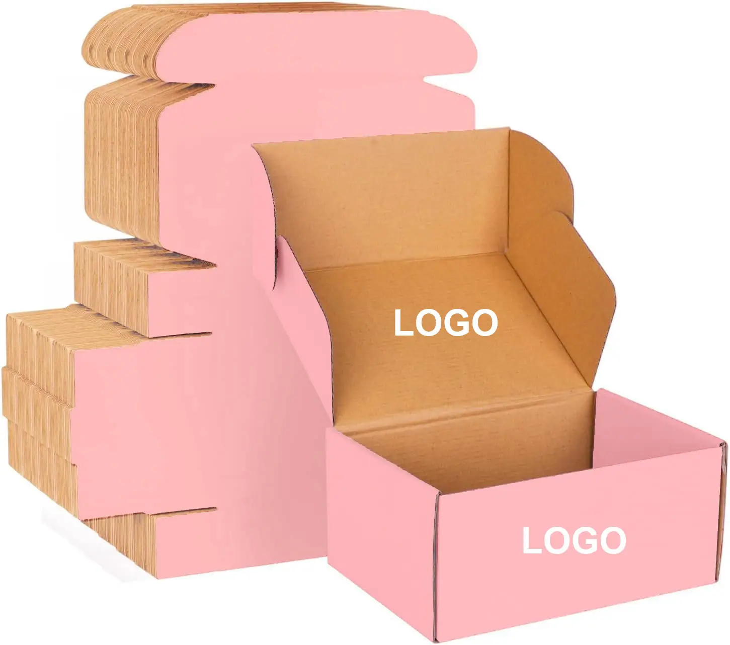 Foldable Corrugated Cardboard Kraft Paper Gift Mailer Boxes Custom Printed Logo Small Mailing Shipping Box Packaging Carton