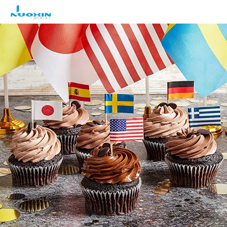  For Food Decoration Assorted Country Toothpick Flags of The
