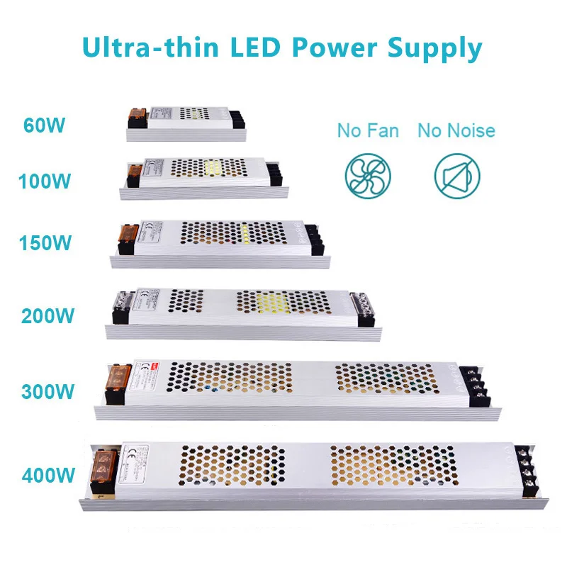 150 watt transformer for led lights display slim 60w 100w 120w 300w 240w 24v 12v full color led power supply