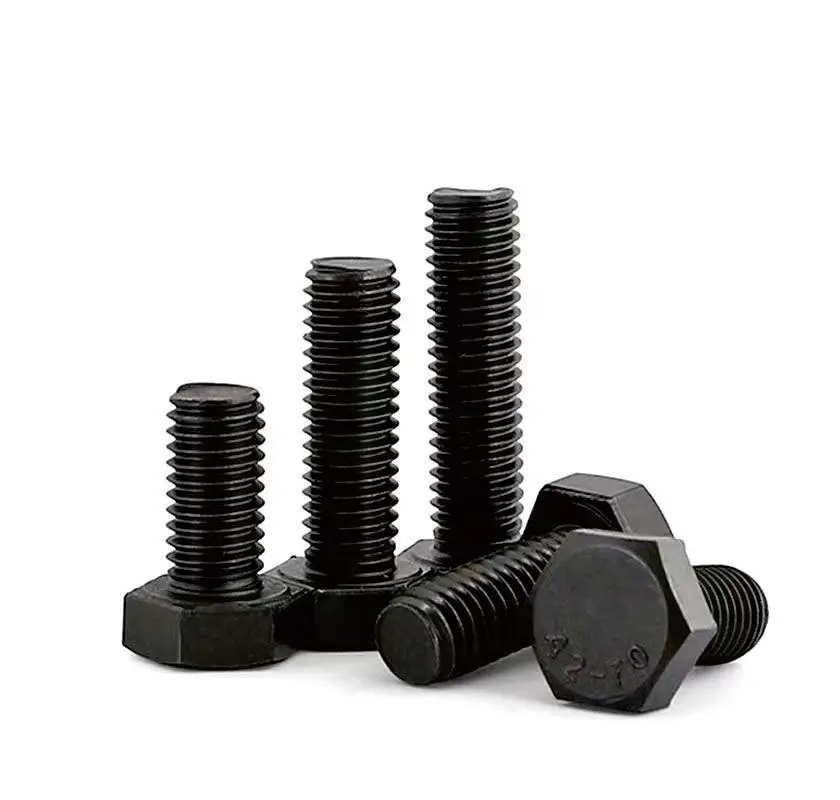 Grade 12.9 hex bolt with black color