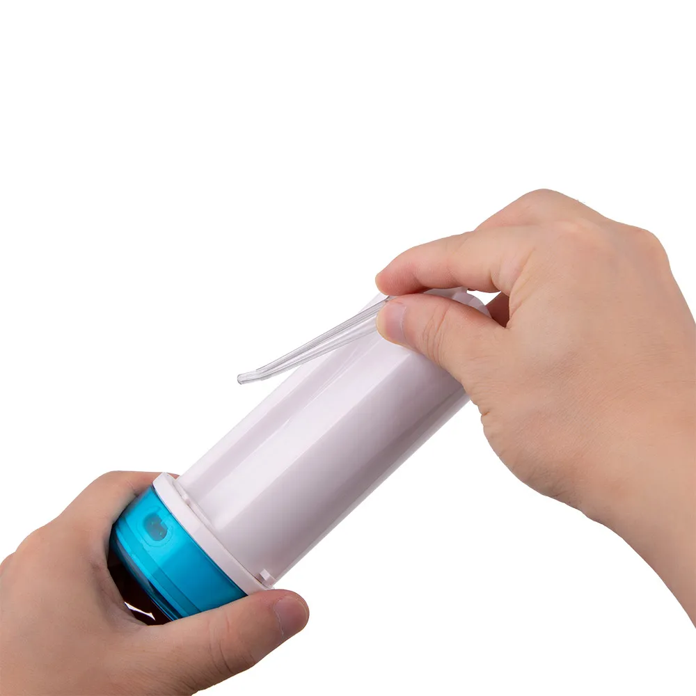 Cordless Aquapik Oral irrigator Water Flosser with Collapsible Design for Travel 4 Modes Include Sinus Rinse