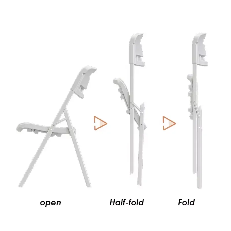 Hot Product 44*52*80cm Portable Backrest Foldable Plastic Folding Chair for Events