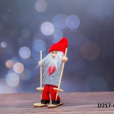 Home Table Decoration On Sleigh Pendant Christmas Ski Snowman Tree New Year Plush Doll Toy for Hanging Ornament Tree Indoor